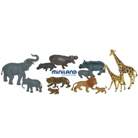 Animale salbatice cu puii set de 12 figurine – Miniland MINILAND imagine noua