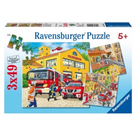 Puzzle brigada de pompieri 3×49 piese ookee.ro
