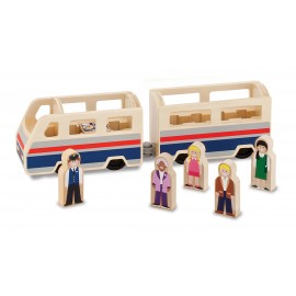 Set de joaca din lemn Tren cu pasageri Melissa & Doug imagine noua