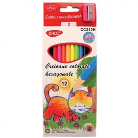 Creion Color Hexagonal - 12 Culori imagine