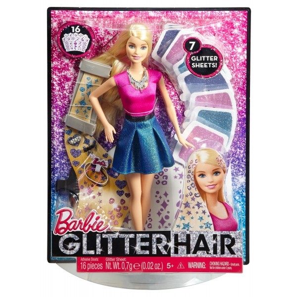 Papusa Barbie cu par stralucitor