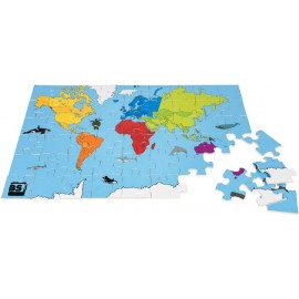 Puzzle din lemn Harta lumii Buitenspeel BS Toys