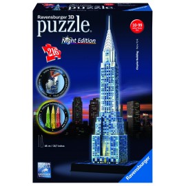 Puzzle 3d cladirea chrysler editie luminoasa 216 piese ookee.ro