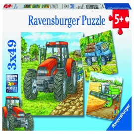 Puzzle utilaje agricole 3×49 piese ookee.ro imagine noua