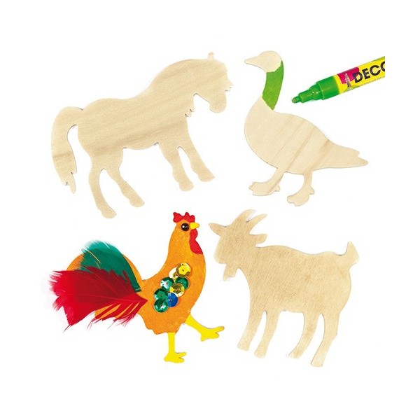 Forme din lemn Animale de la ferma - Baker Ross