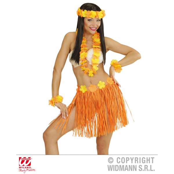 Set hawaii portocaliu - marimea 128 cm