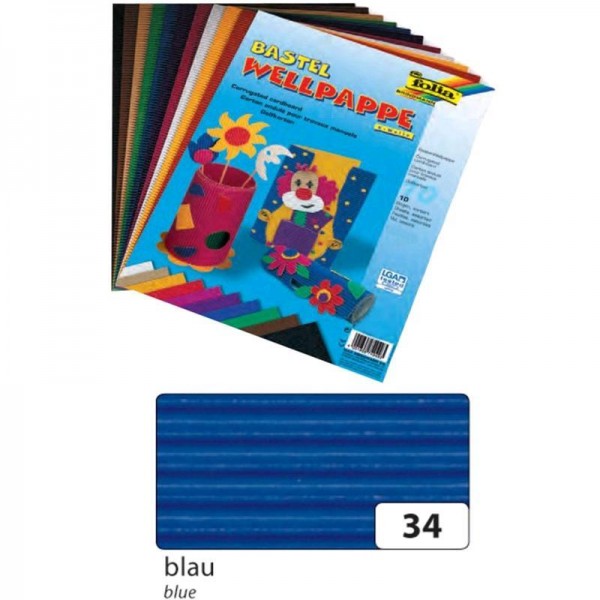 Carton ondulat 50x70 cm albastru - coala