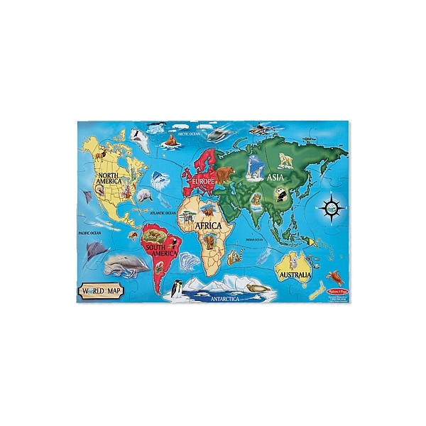 Melissa & Doug - Puzzle de podea Harta Lumii / World Map