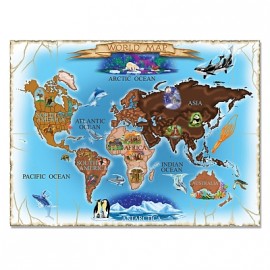 Melissa & Doug – Puzzle harta lumii 500 piese / World Map Melissa & Doug imagine noua