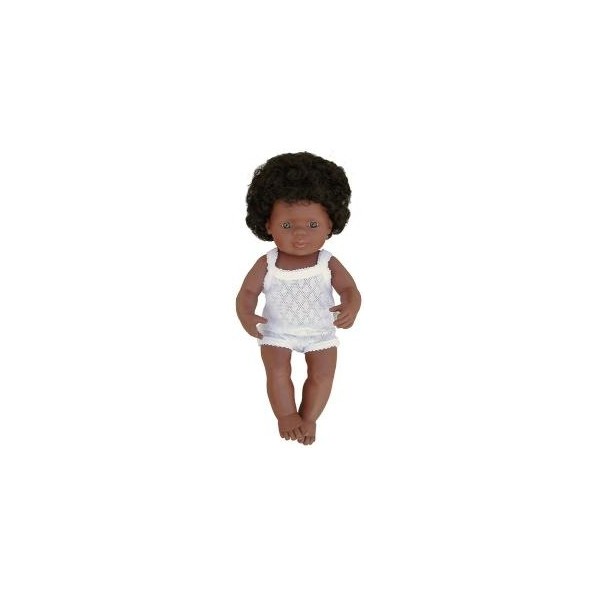 Miniland - Baby afroamerican (fata) 40cm