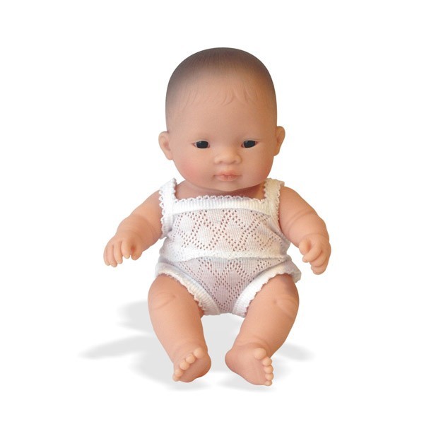 Miniland - Baby asiatic (fata) Papusa 21cm