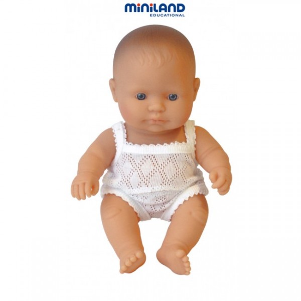 Miniland - Baby european (fata) Papusa 21cm